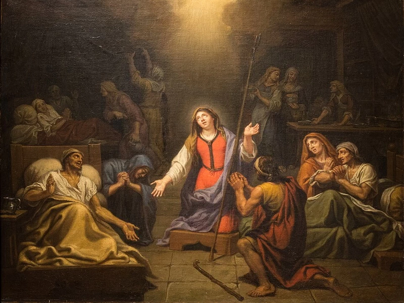 1631 - Nicolas de Plattemontagne - Santa Genoveffa dona la sua protezione ai malati - Museo delle Belle Arti di Rennes